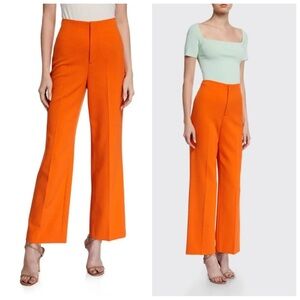 NWT ALICE + OLIVIA Monarch Orange Pants High-Waisted Ankle Size 6